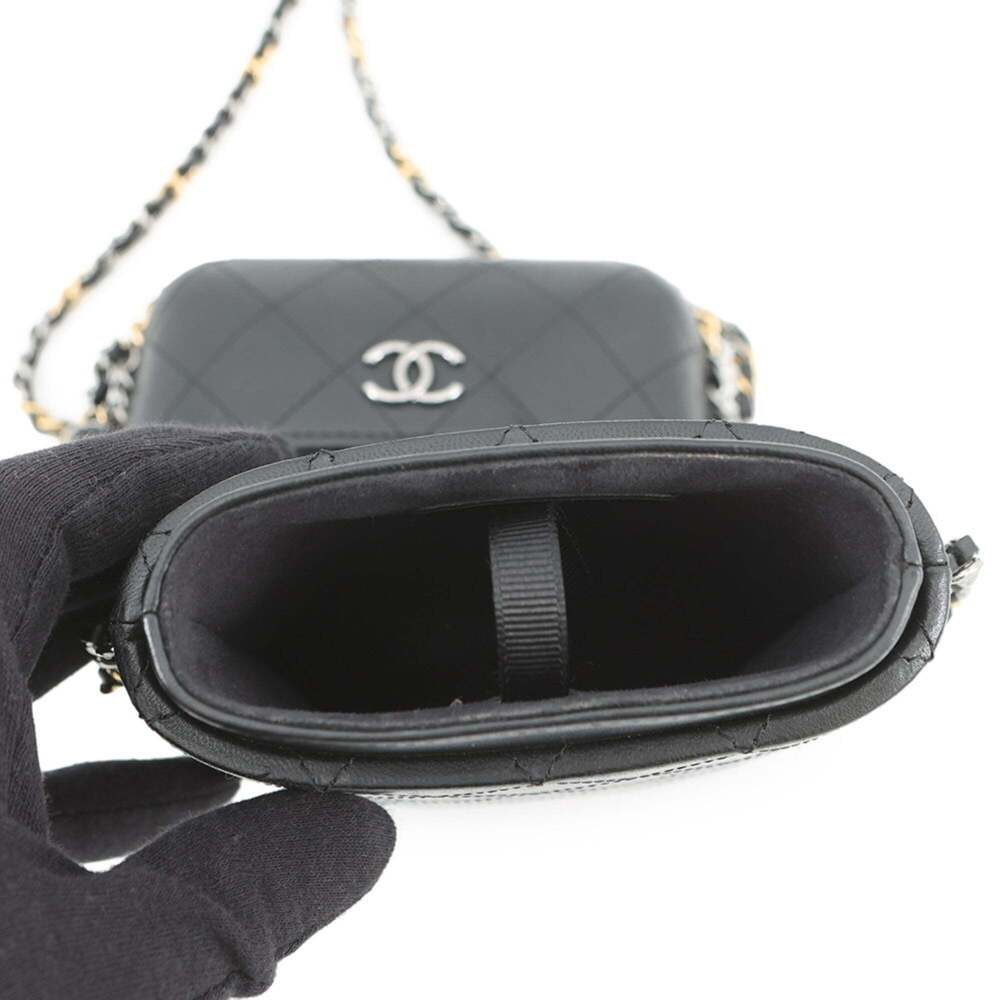 CHANEL Black Lambskin Leather Logo Wallet - Picture 5 of 14